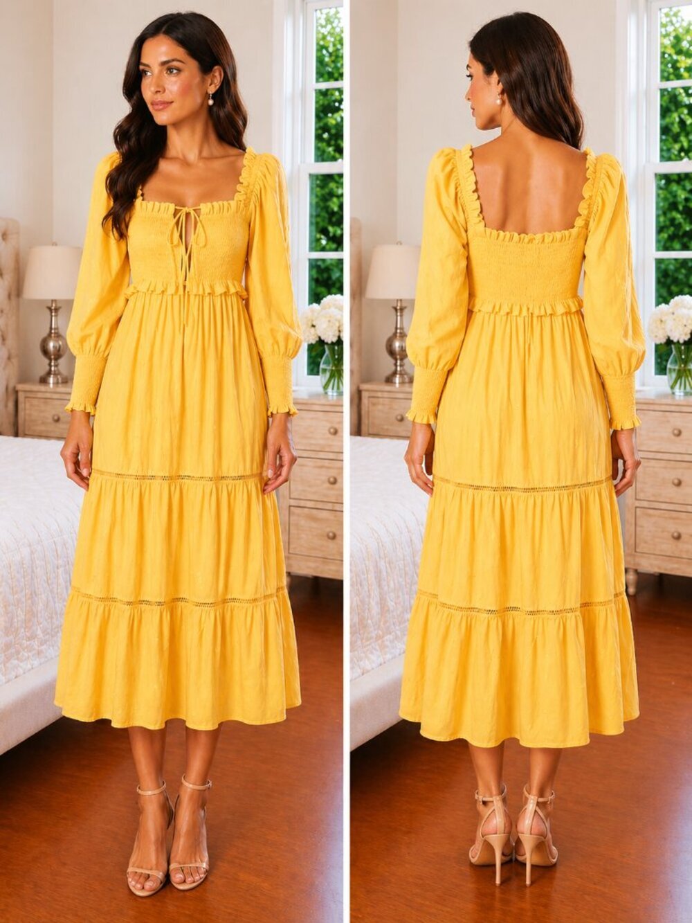 NWT FARM Rio Yellow 3D Pineapple Midi Dress $255